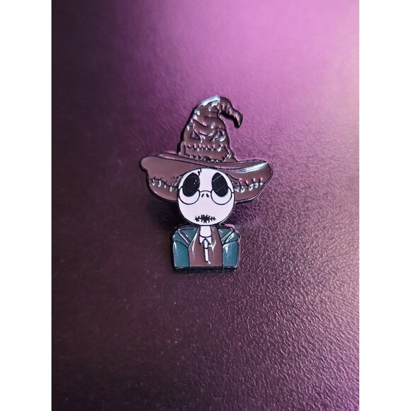 Disney Jewelry - Jack Skellington with harry potter witch hat enamel pin